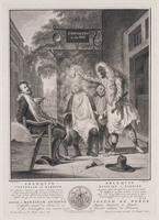 KG 07173
<br/>
Harlekijn, tovenaar en barbier
<br/>
<em>Tanjé, Pieter (1701/1702-1761)</em>